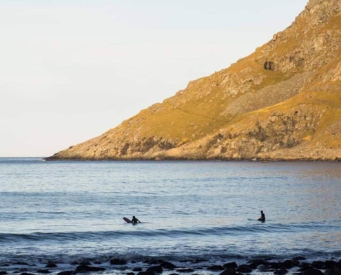 surfing, strand, lofoten